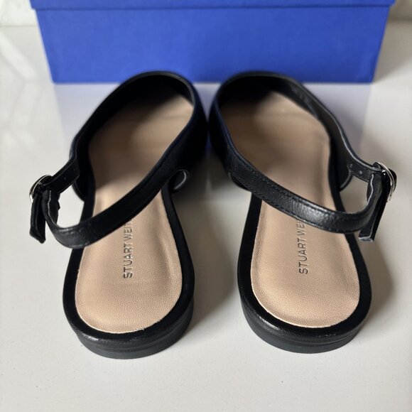 Stuart Weitzman Black Slingback Pointed Toe Flats New with Box - Picture 4 of 8